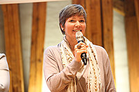 Moderatorin Andrea Mann